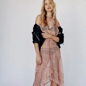 COPY - NWT Free people morning star pale pink high low embellished sequin dress…